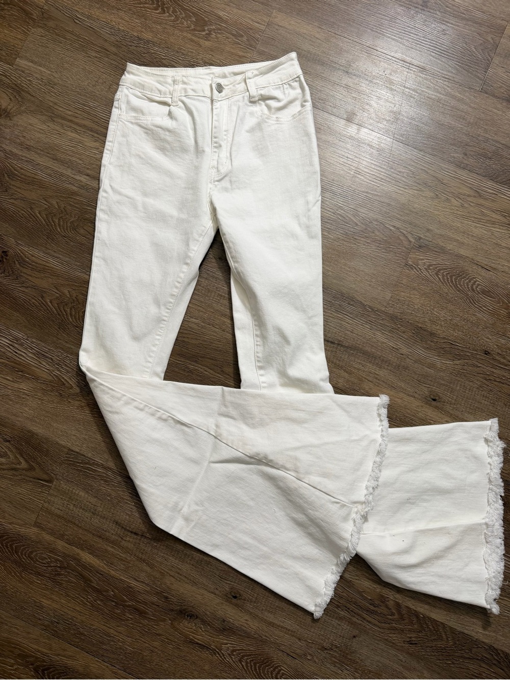 Women's High-Rise White Flare Jeans